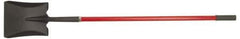 PRO-SOURCE - 11" High x 9-1/2" Wide Square Steel Shovel - 48" Long Fiberglass Straight Handle, Front Turned - Best Tool & Supply