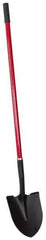 PRO-SOURCE - 11-1/2" High x 8-3/4" Wide Round Steel Shovel - 48" Long Fiberglass Straight Handle, Front Turned - Best Tool & Supply