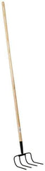 PRO-SOURCE - Refuse Hook with 54" Straight Wood Handle - 7-7/8" Blade Width, 4 Tines, 9" Tine Length - Best Tool & Supply