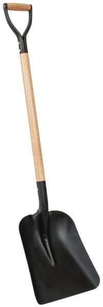 PRO-SOURCE - 13" High x 11" Wide Square Steel Shovel - 34" Long Wood D-Grip Handle - Best Tool & Supply