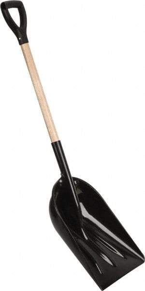 PRO-SOURCE - 14" High x 18" Wide Square Plastic Shovel - 29" Long Wood D-Grip Handle - Best Tool & Supply