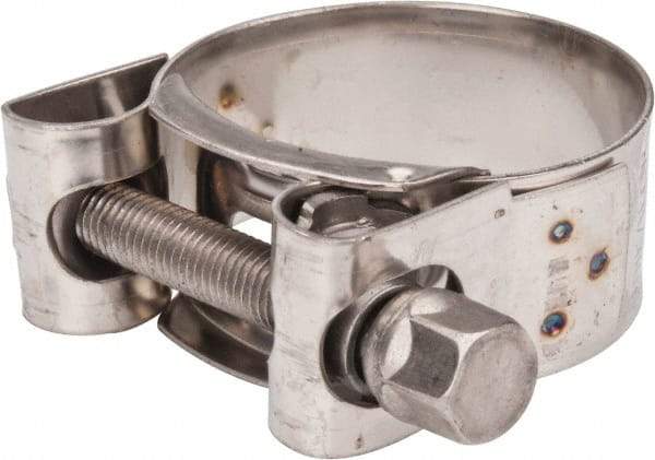 Mikalor - 1-1/2" Hose, 0.78" Wide x 0.04" Thick, T-Bolt Hose Clamp - 1.46 to 1.57" Diam, Stainless Steel - Best Tool & Supply