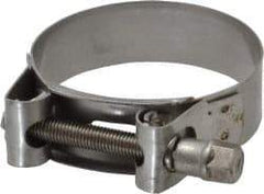 Mikalor - 2-13/32" Hose, 0.78" Wide x 0.04" Thick, T-Bolt Hose Clamp - 2.32 to 2.48" Diam, Stainless Steel - Best Tool & Supply