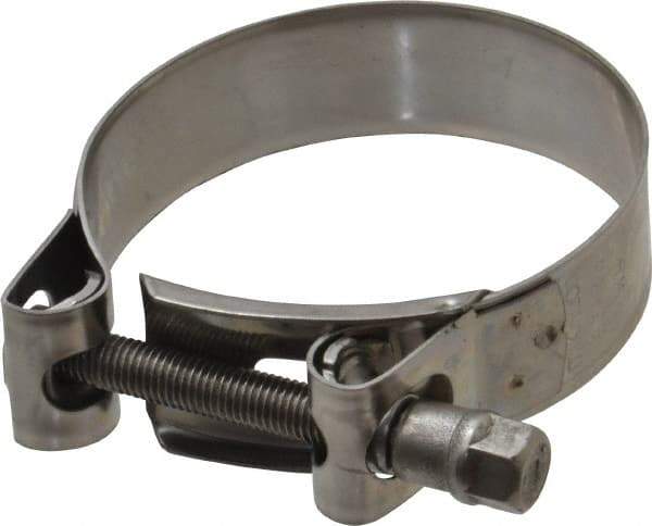 Mikalor - 2-5/8" Hose, 0.78" Wide x 0.04" Thick, T-Bolt Hose Clamp - 2.48 to 2.68" Diam, Stainless Steel - Best Tool & Supply