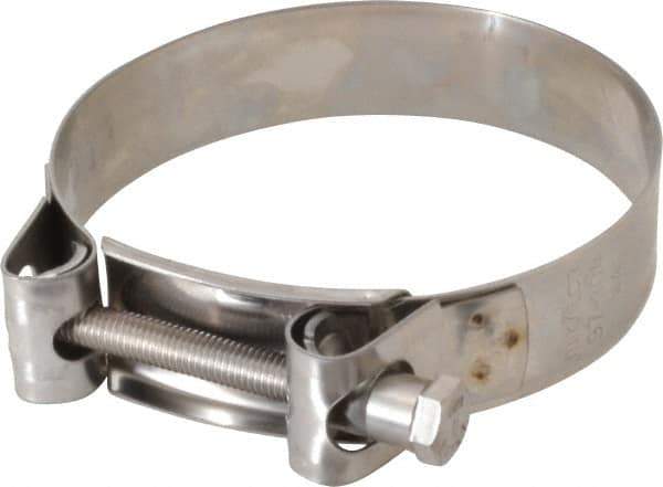 Mikalor - 4" Hose, 0.98" Wide x 0.04" Thick, T-Bolt Hose Clamp - 3.82 to 4.1" Diam, Stainless Steel - Best Tool & Supply