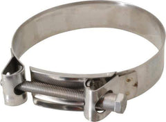 Mikalor - 4-1/4" Hose, 0.98" Wide x 0.04" Thick, T-Bolt Hose Clamp - 4.1 to 4.41" Diam, Stainless Steel - Best Tool & Supply