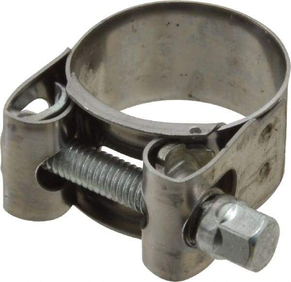 Mikalor - 1-1/8" Hose, 0.71" Wide x 0.04" Thick, T-Bolt Hose Clamp - 1.06 to 1.14" Diam, Stainless Steel Band, Housing & Zinc Plated Screw - Best Tool & Supply