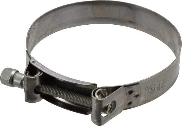 Mikalor - 5" Hose, 0.98" Wide x 0.04" Thick, T-Bolt Hose Clamp - 4.76 to 5.11" Diam, Stainless Steel Band, Housing & Zinc Plated Screw - Best Tool & Supply