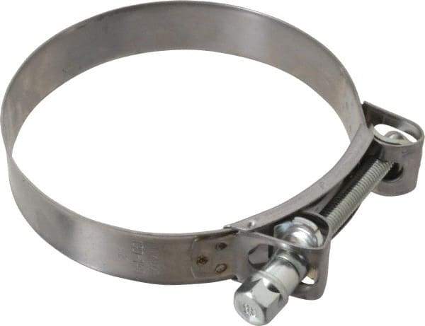 Mikalor - 5-1/4" Hose, 1.1" Wide x 0.051" Thick, T-Bolt Hose Clamp - 5.11 to 5.51" Diam, Stainless Steel Band, Housing & Zinc Plated Screw - Best Tool & Supply