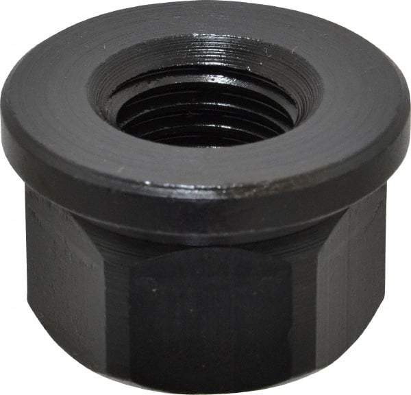 Gibraltar - 1-8, 2" Flange Diam, 1-1/4" High, 1-5/8" Across Flats, Flange Nut - Grade 12L14 Steel, Black Oxide Finish, 1/4" Flange Height, TCMAI - Best Tool & Supply