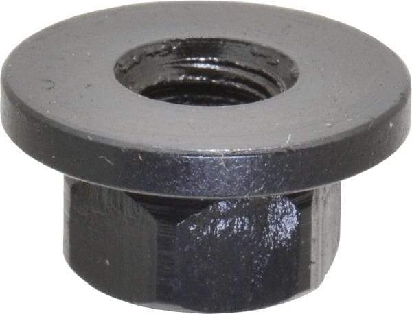 Gibraltar - M6x1.00, 16mm Flange Diam, 8mm High, 10mm Across Flats, Flange Nut - Grade 12L14 Steel, Black Oxide Finish, 2" Flange Height, TCMAI - Best Tool & Supply