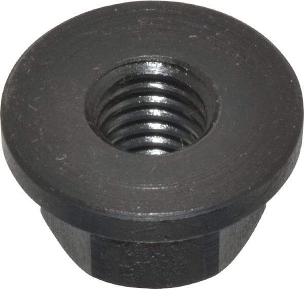 Gibraltar - M8x1.25, 19mm Flange Diam, 10mm High, 13mm Across Flats, Flange Nut - Grade 12L14 Steel, Black Oxide Finish, 2.5" Flange Height, TCMAI - Best Tool & Supply