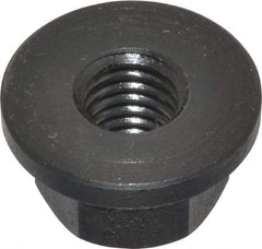 Gibraltar - M8x1.25, 19mm Flange Diam, 10mm High, 13mm Across Flats, Flange Nut - Grade 12L14 Steel, Black Oxide Finish, 2.5" Flange Height, TCMAI - Best Tool & Supply