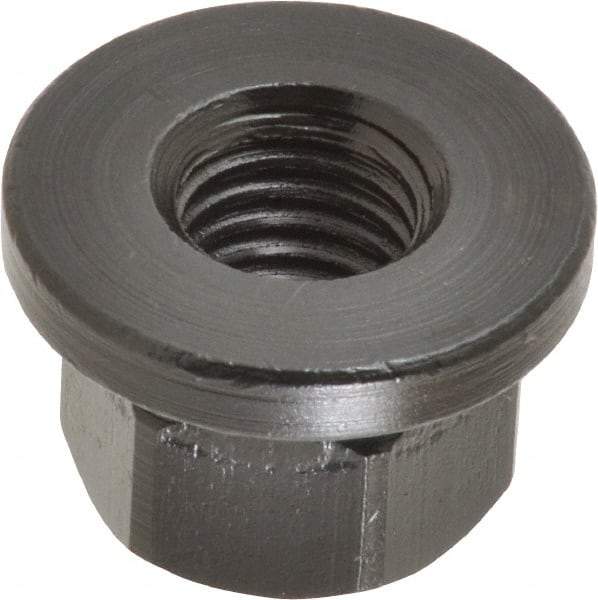 Gibraltar - M12x1.75, 27mm Flange Diam, 17mm High, 19mm Across Flats, Flange Nut - Grade 12L14 Steel, Black Oxide Finish, 4" Flange Height, TCMAI - Best Tool & Supply