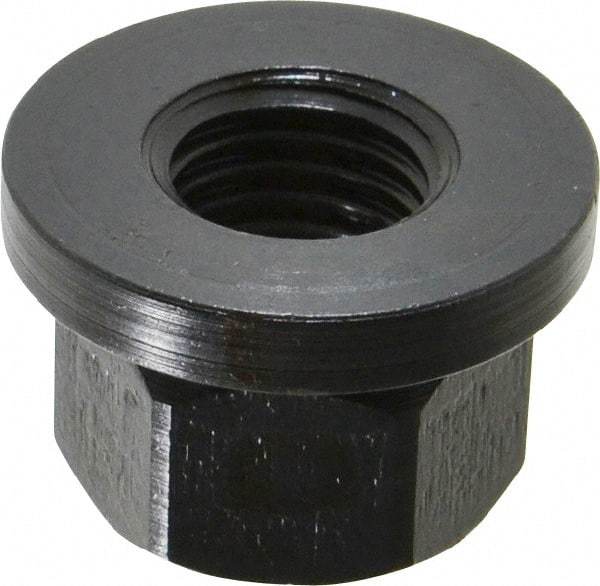 Gibraltar - M16x2.00, 33mm Flange Diam, 21mm High, 24mm Across Flats, Flange Nut - Grade 12L14 Steel, Black Oxide Finish, 5" Flange Height, TCMAI - Best Tool & Supply