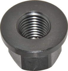 Gibraltar - M24x3.00, 49mm Flange Diam, 32mm High, 36mm Across Flats, Flange Nut - Grade 12L14 Steel, Black Oxide Finish, 7" Flange Height, TCMAI - Best Tool & Supply