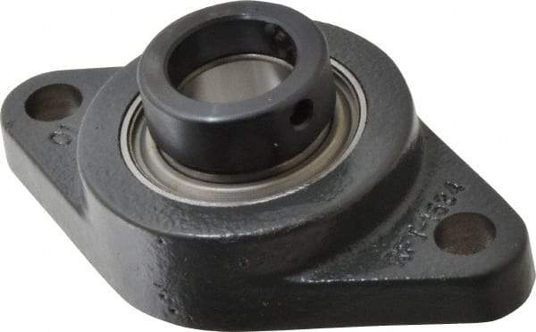 Browning - 1" ID, 4-7/8" OAL x 2-3/4" OAH 2-Bolt Flange - 1,651 Lb Static Cap, 2,801 Lb Dyn Cap, 3-57/64" Btw Mnt Hole Ctrs, Cast Iron - Best Tool & Supply