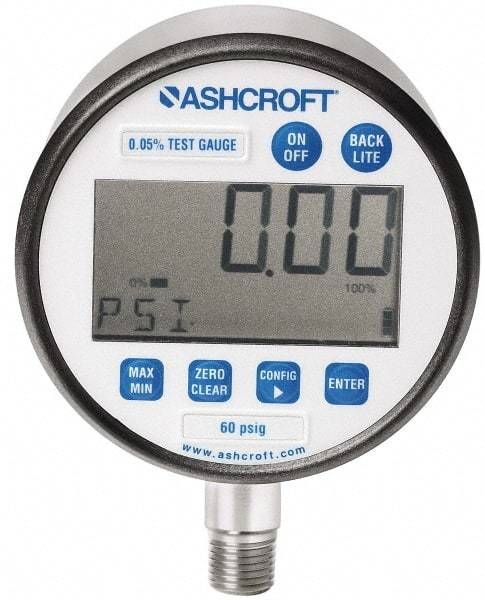 Ashcroft - 3" Dial, 1/4 Thread, 0-500 Scale Range, Pressure Gauge - Lower Connection Mount, Accurate to 0.25% of Scale - Best Tool & Supply