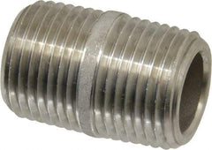 Merit Brass - Schedule 80, 3/8" Pipe x 1" Long, Grade 304/304L Stainless Steel Pipe Nipple - Seamless & Threaded - Best Tool & Supply