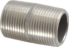 Merit Brass - Schedule 80, 1" Pipe x 2" Long, Grade 304/304L Stainless Steel Pipe Nipple - Seamless & Threaded - Best Tool & Supply