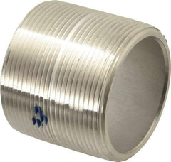 Merit Brass - Schedule 80, 2" Pipe x 2" Long, Grade 304/304L Stainless Steel Pipe Nipple - Seamless & Threaded - Best Tool & Supply