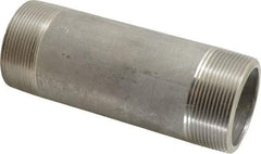 Merit Brass - Schedule 80, 2" Pipe x 6" Long, Grade 304/304L Stainless Steel Pipe Nipple - Seamless & Threaded - Best Tool & Supply