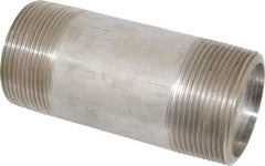 Merit Brass - Schedule 80, 2-1/2" Pipe x 6" Long, Grade 304/304L Stainless Steel Pipe Nipple - Seamless & Threaded - Best Tool & Supply