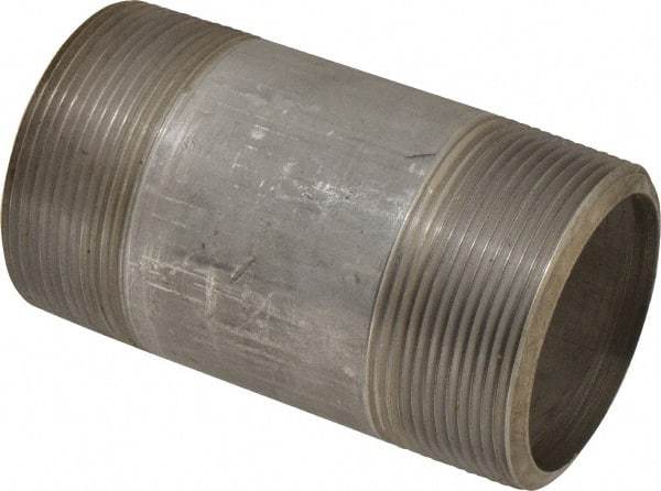 Merit Brass - Schedule 80, 3" Pipe x 6" Long, Grade 304/304L Stainless Steel Pipe Nipple - Seamless & Threaded - Best Tool & Supply