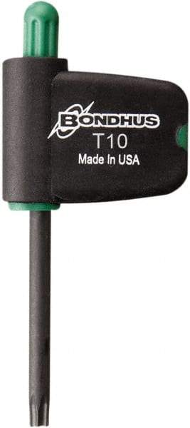 Bondhus - T10 Torx Plus Key - Flag-Style, Protanium High Torque Steel, 2" Length Under Head - Best Tool & Supply