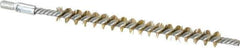 Schaefer Brush - 3" Brush Length, 1/4" Diam, Double Stem, Single Spiral Tube Brush - 4-1/2" Long, Brass, 8-32 Male Connection - Best Tool & Supply