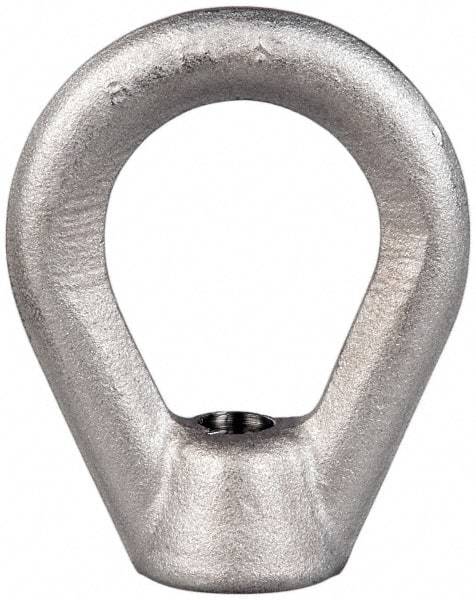 Gibraltar - 2,700 Lb Capacity, 3/8-16 Thread, Stainless Steel Lifting Eye Nut - Grade 304, 2-1/2" High, 1-1/4" Inside & 2" Outside Eye Diam, 7/8" Bell/Base Width - Best Tool & Supply