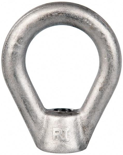 Gibraltar - 2,700 Lb Capacity, 3/8-16 Thread, Stainless Steel Lifting Eye Nut - Grade 316, 2-1/2" High, 1-1/4" Inside & 2" Outside Eye Diam, 7/8" Bell/Base Width - Best Tool & Supply