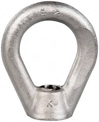 Gibraltar - 2,700 Lb Capacity, 1/2-13 Thread, Stainless Steel Lifting Eye Nut - Grade 316, 2-1/2" High, 1-1/4" Inside & 2" Outside Eye Diam, 7/8" Bell/Base Width - Best Tool & Supply