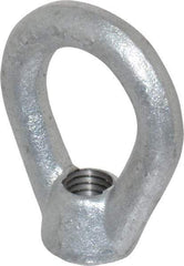 Gibraltar - 2,700 Lb Capacity, 1/2-13 Thread, Galvanized Finsih, Carbon Steel Heavy Duty Lifting Eye Nut - Grade C-1030, 2-1/2" High, 1-1/4" Inside & 2" Outside Eye Diam, 7/8" Bell/Base Width - Best Tool & Supply