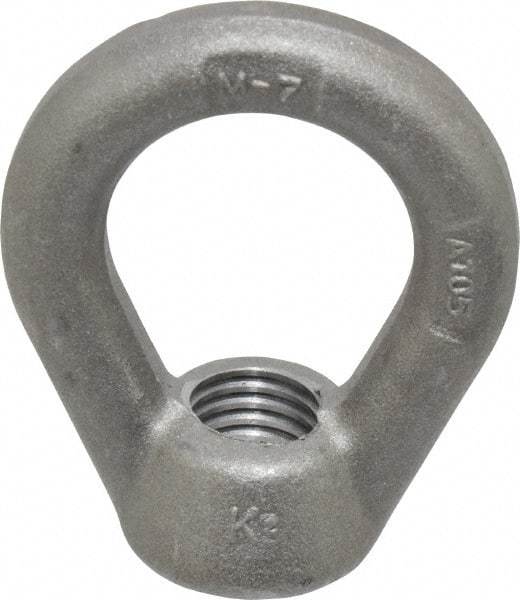 Gibraltar - 5,000 Lb Capacity, 3/4-10 Thread, Self Colored, Carbon Steel Heavy Duty Lifting Eye Nut - Grade C-1030, 3" High, 1-1/2" Inside & 2-1/2" Outside Eye Diam, 1-3/8" Bell/Base Width - Best Tool & Supply