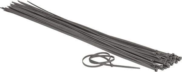 Made in USA - 48-9/16" Long Gray Nylon Standard Cable Tie - 175 Lb Tensile Strength, 2.29mm Thick, 4" Max Bundle Diam - Best Tool & Supply