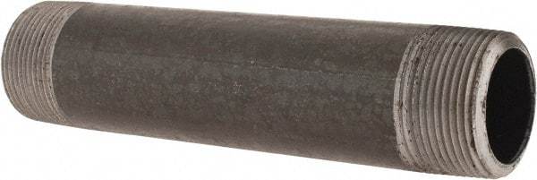 Made in USA - Schedule 80, 1-1/4" Diam x 7" Long Black Pipe Nipple - Threaded - Best Tool & Supply