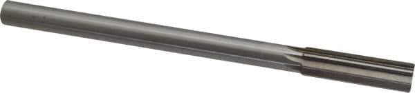 Interstate - 0.66" High Speed Steel 6 Flute Chucking Reamer - Straight Flute, 9/16" Straight Shank, 2-1/4" Flute Length, 9" OAL - Best Tool & Supply