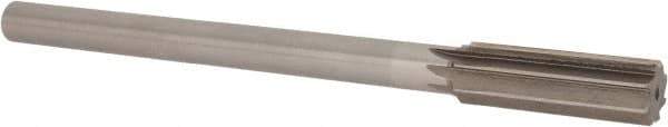 Interstate - 0.726" High Speed Steel 6 Flute Chucking Reamer - Straight Flute, 5/8" Straight Shank, 2-1/2" Flute Length, 9-1/2" OAL - Best Tool & Supply