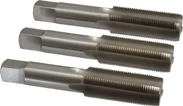 Interstate - M22x1.50 Metric Fine, 4 Flute, Bottoming, Plug & Taper, Bright Finish, High Speed Steel Tap Set - Right Hand Cut, 4-11/16" OAL, 2-7/32" Thread Length - Best Tool & Supply