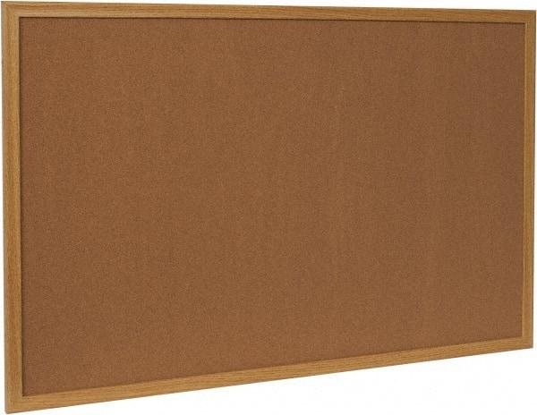 UNIVERSAL - 36" Wide x 24" High Open Cork Bulletin Board - Wood Frame, Natural Tan - Best Tool & Supply