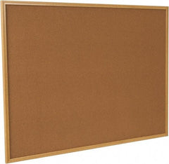 UNIVERSAL - 48" Wide x 36" High Open Cork Bulletin Board - Wood Frame, Natural Tan - Best Tool & Supply