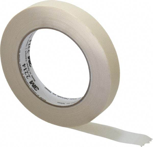 3M - 3/4" Wide x 60 Yd Long Tan Paper Masking Tape - Series 2214, 5.4 mil Thick, 23 In/Lb Tensile Strength - Best Tool & Supply