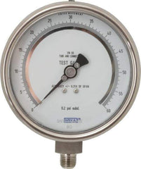 Wika - 4" Dial, 1/4 Thread, 0-300 Scale Range, Pressure Gauge - Lower Connection Mount, Accurate to 0.25% of Scale - Best Tool & Supply