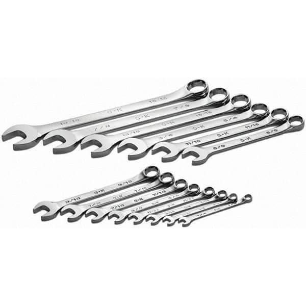 SK - 14 Piece, 1/4 to 5/16", Combination Wrench Set - Inch System of Measurement, Chrome Finish - Best Tool & Supply