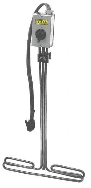 Made in USA - 120 Volt, 1 Phase, 1,500 Watt, T Type Sink Sanitizer Heater - 26" Leg Length - Best Tool & Supply