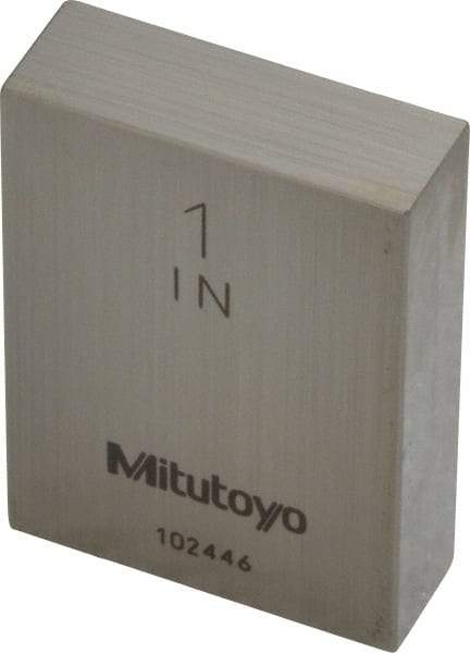 Mitutoyo - 1" Rectangular Steel Gage Block - Accuracy Grade AS-1, Includes Certificate of Inspection - Best Tool & Supply