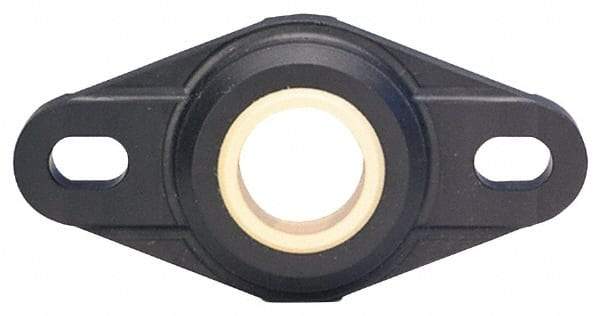 Igus - 6mm ID, 33.8mm OAL2-Bolt Flange Bearing - 112 Lb Dyn Cap, 24" Btw Mnt Hole Ctrs, Thermoplastic - Best Tool & Supply