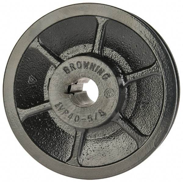 Browning - 5/8" Inside Diam x 3-3/4" Outside Diam, 1 Groove, Variable Pitched Sheave - Belt Sections 3L, 4L, A, 5L & B, 1-7/8" Sheave Thickness, 21/32 to 1-1/32" Face Width - Best Tool & Supply