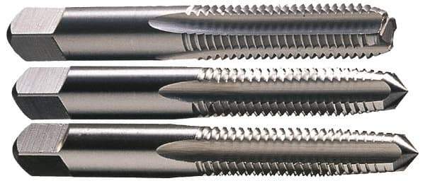 Hertel - 1-1/8 - 12 UNF, 4 Flute, Bottoming, Plug & Taper, Bright Finish, High Speed Steel Tap Set - Right Hand Cut, 5-7/16" OAL, 2-9/16" Thread Length, 2B/3B Class of Fit - Best Tool & Supply